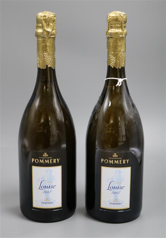 Two bottles of Pommery Cuvee Louise, 2002